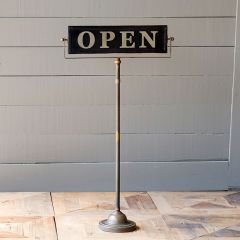 Open and Closed Sign on Stand