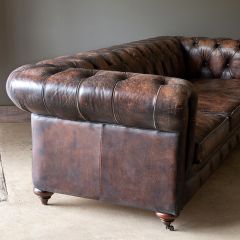 Distressed Leather Chesterfield Sofa