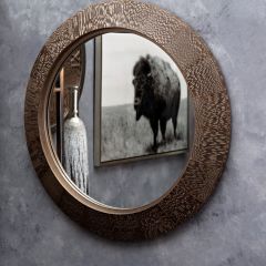 Rustic Charm Round Wall Mirror
