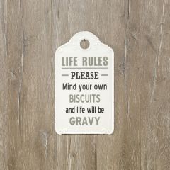 Life Rules Metal Wall Sign