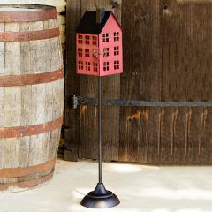 Primitive House Shaped Stand Lantern