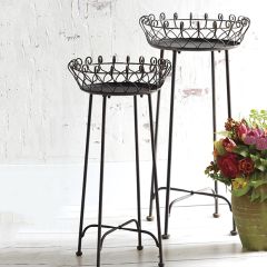 French Wire Basket Table Set of 2