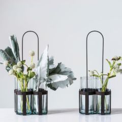 Glass Vases In Caddy