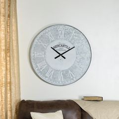 Round Galvanized Wall Clock