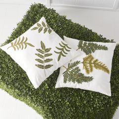 Embroidered Fern Throw Pillow Set of 2