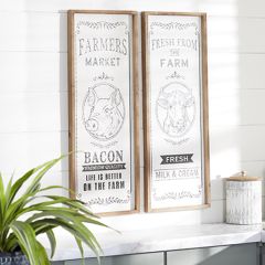 Framed Farmhouse Inspired Wall Sign Set of 2