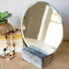 Round Mirror With Marble Base