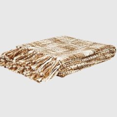 Natural and Brown Throw Blanket