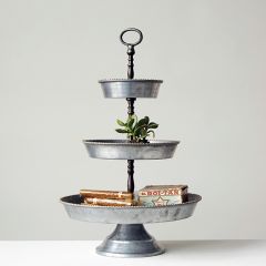 Galvanized Tiered Tray Stand