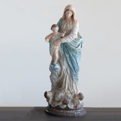 Vintage Inspired Mary and Child Statue