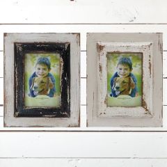 Distressed Wood Photo Frames Set of 2