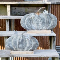 Weathered Tin Fairy Tale Pumpkins Set of 2