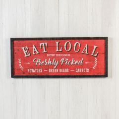 Eat Local Painted Wood Sign