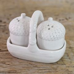 Ceramic Acorn Salt and Pepper Shaker Set