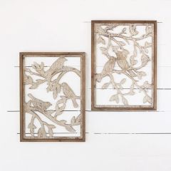 Cutout Wood Bird Wall Art Set of 2