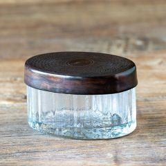 Oval Glass Lidded Trinket Jar
