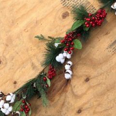 Garland With Cotton and Berries