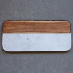 White Marble and Mango Wood Cheese Board