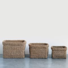 Natural Seagrass Storage Baskets Set of 3