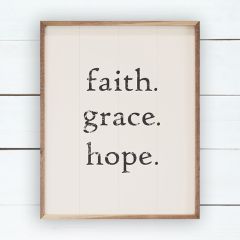 Faith Grace Hope Framed Wall Sign