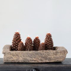 Fall Farmhouse Pinecone 6 Inch Candle Set of 2
