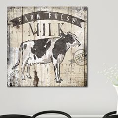 Farm Fresh Milk Canvas Wall Art