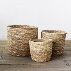 Farmhouse Coiled Rope Basket Set of 3