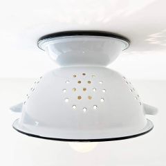 Farmhouse Enamel Colander Light Fixture