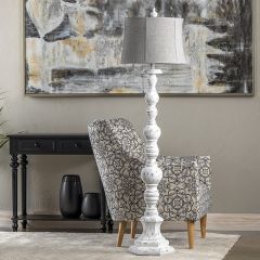 Farmhouse Floor Lamp With Linen Shade