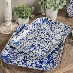 Farmhouse Splatterware Enamel Serving Trays Set of 2