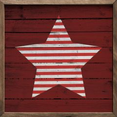 Farmhouse Star Red Wood Wall Art