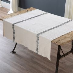 Farmhouse Striped Cotton Tablecloth