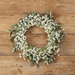 Faux Daisy and Heather Mixed Wreath