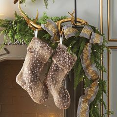 Faux Fawn Fur Holiday Stocking Set of 2