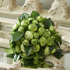 Faux Green Cabbage Rose 7 Stem Bundle