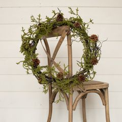 Faux Twig Vine and Pinecone Wreath