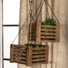 Hanging Crate Planter Set of 2
