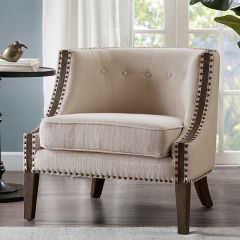 Upholstered Barrel Back Accent Chair