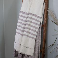 Striped Tasseled Throw Blanket