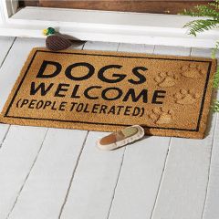 Dogs Welcome Woven Coir Doormat