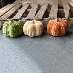 Mini Velvet Pumpkin Collection Set of 3
