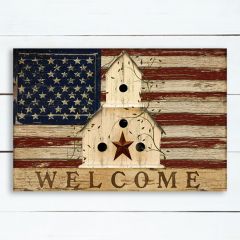 Welcome Flag Canvas Wall Art
