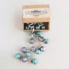 Festive Blue/Teal Ball Ornament Garland