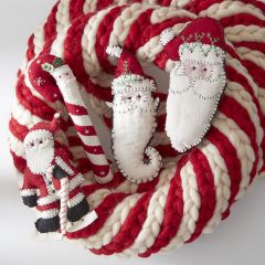 Festive Braided Yarn Wreath Set of 3