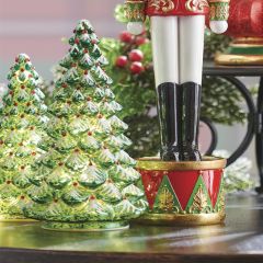 Festive Lighted Glass Tree Set of 2