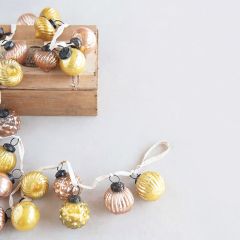 Festive Yellow/Pink Ball Ornament Garland