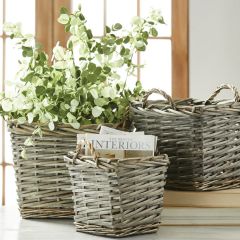 Handled Willow Baskets Set of 3