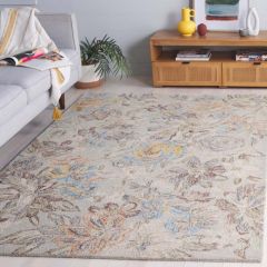 Flawless Floral Grey/Blue Area Rug