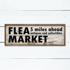 Flea Market 5 Miles Framed Sign