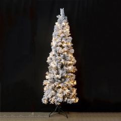 Flocked Pencil Artificial Christmas Tree